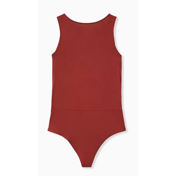 Torrid Plus Size Brick Red Super Soft CrissCross Surplice Bodysuit Size 3X - Picture 8 of 8